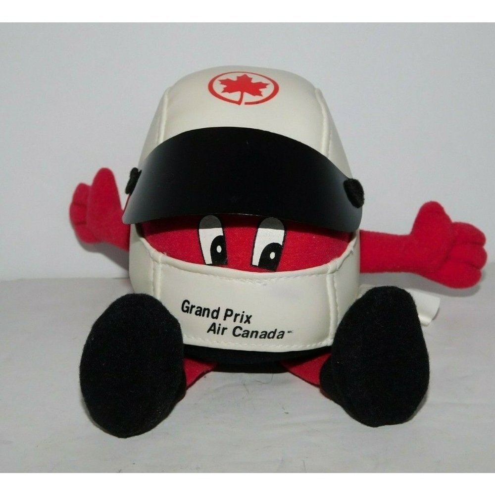 Air Canada Grand Prix Formula 1 Racing Plush Helmet Collectible Toy stuffed VTG